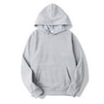 thumbnail image 1 of YiZYiF Mens Long Sleeves Drawstring Hooded Sweatshirt Pullover Hoodie Casual Tops Undershirt Gray L, 1 of 7