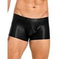thumbnail image 1 of YiZYiF Mens Low Rise Glossy Boxer Briefs Underwear Solid Color Boxers Low Rise Swimming Trunks Black XXL, 1 of 7