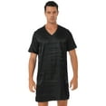 thumbnail image 1 of YiZYiF Mens Satin Short Sleeve Nightgown V Neck Smooth Sleepwear Nightwear, 1 of 7