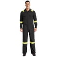 thumbnail image 1 of YiZYiF Mens Work Overalls Hi Vis Coveralls Long Sleeve Mechanics Jumpsuit Reflective Safety Workwear Black 3XL, 1 of 7