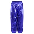 thumbnail image 1 of YiZYiF Shiny Metallic Harem Dance Pants Boys Girls Jazz Hip Hop Dance Trousers Modern Streetwear Blue 130, 1 of 7