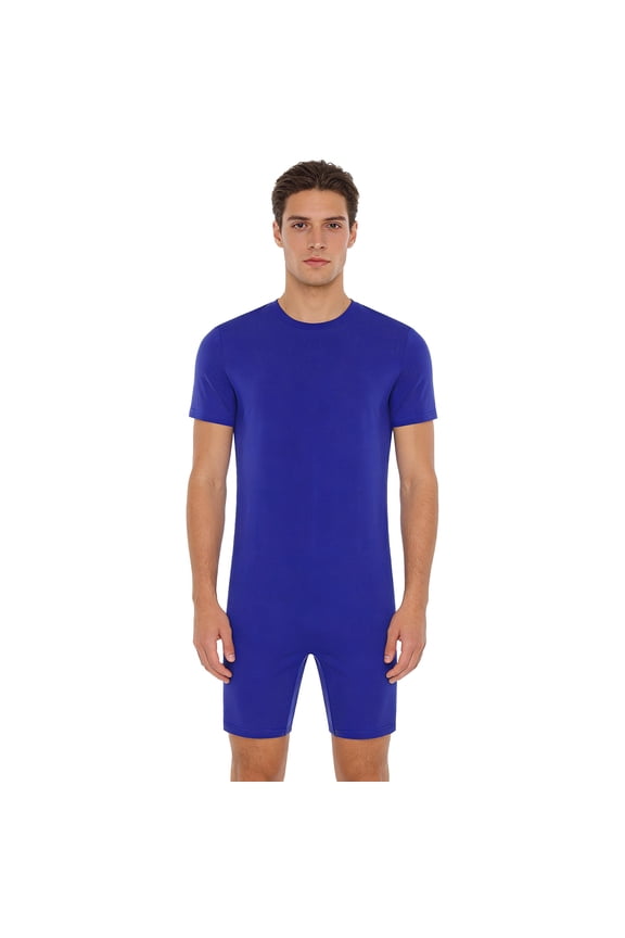 Unisex Adult Anti-Strip Jumpsuit Back-Zip Romper Adaptive Clothing for Alzheimer’s Elderly with Special Needs Royal Blue XL