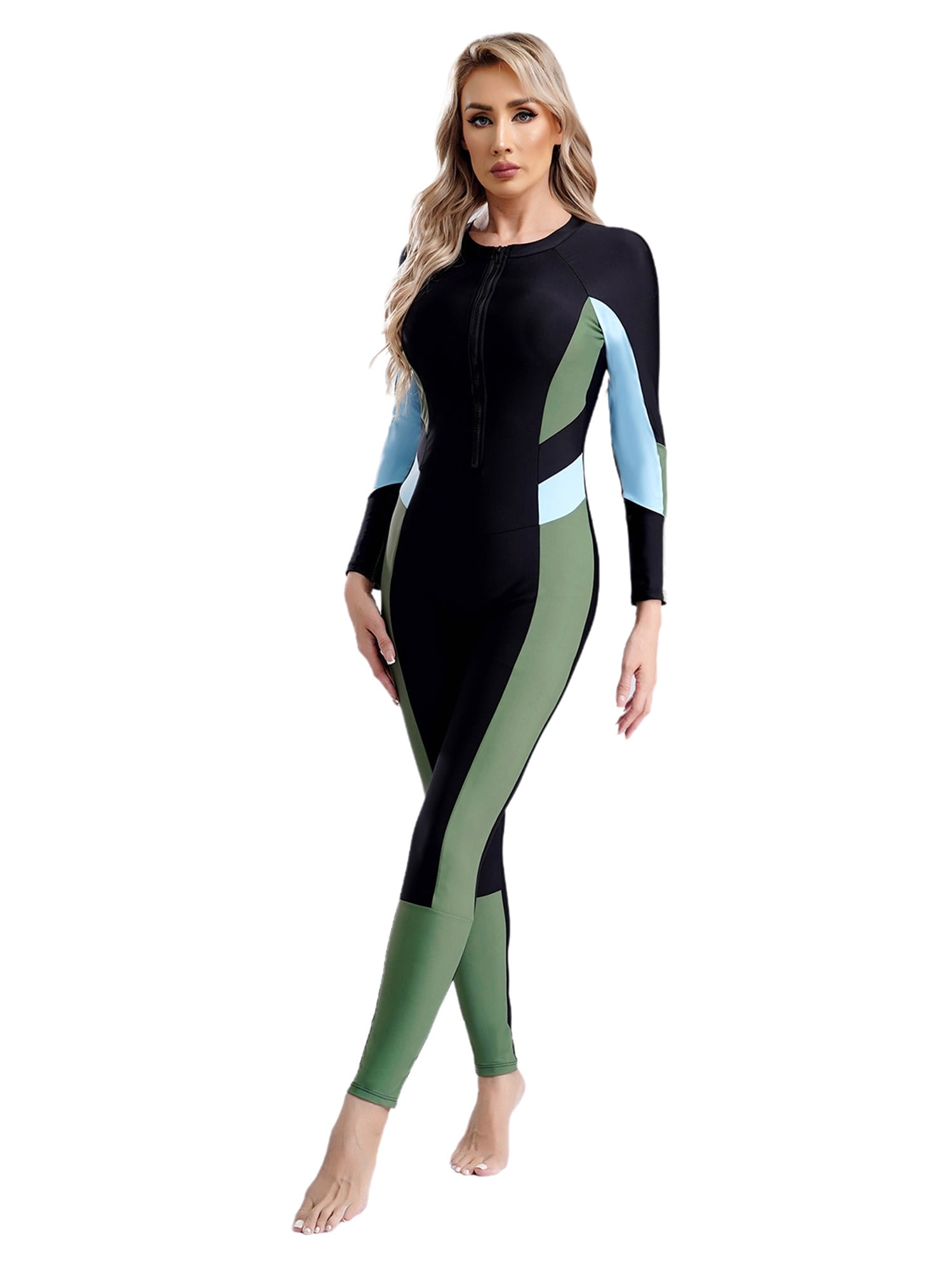 YiZYiF Women One Piece Wetsuit Full Body Rash Guard Swimsuit Surfing ...