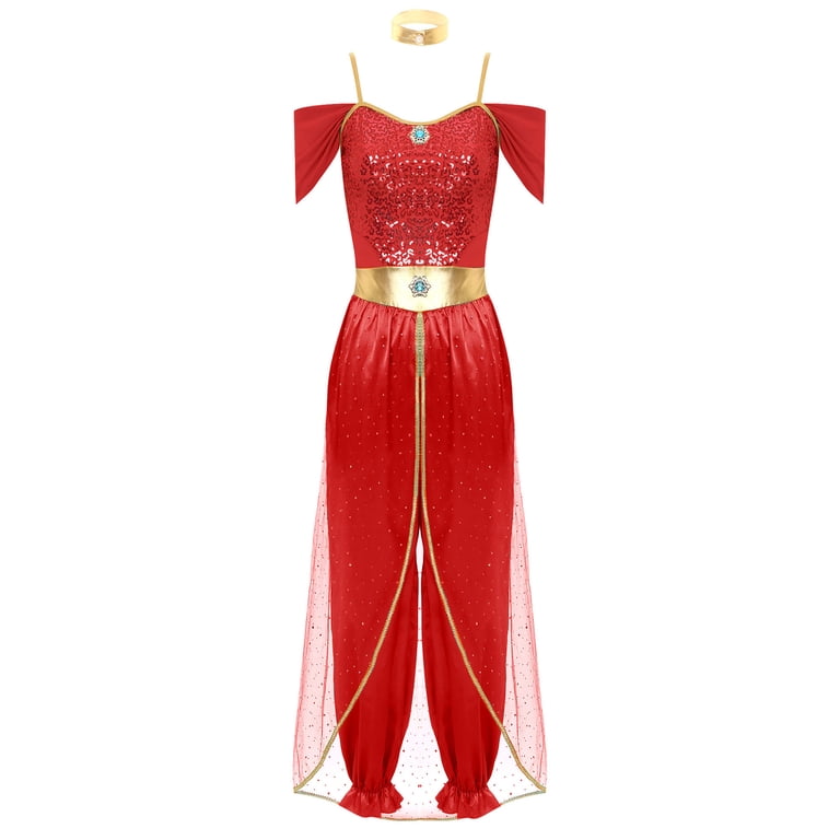 open lace back dress Princess Jasmine Red Outfit main image 0