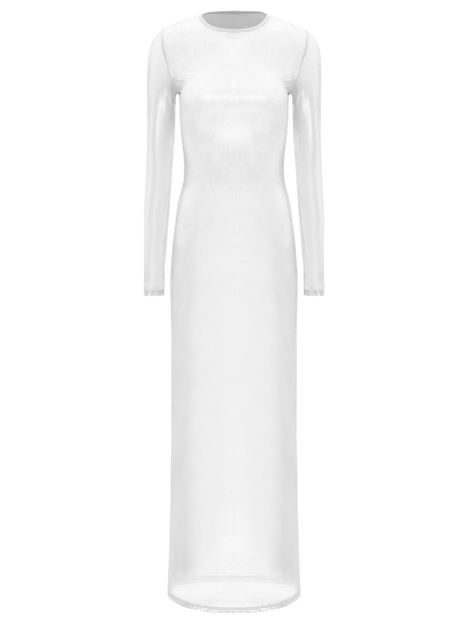 white metallic bodycon dress Amazon.com: Lzyagnd Sexy Silver Metallic Bodycon Dress for Women Long Sleeve High Neck Midi Dresses Bodycon Outfits (Silver, S) : Clothing, Shoes & Jewelry
