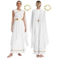 thumbnail image 1 of YiZYiF Women's Greek God Athena Costume Halloween Party Toga Dress with Gold Leaves Garland Headwear White L, 1 of 7