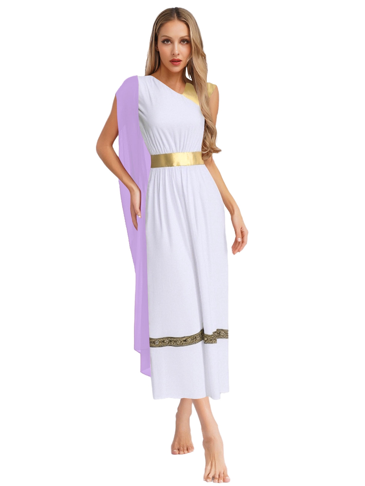Sncvient Robe YiZYiF Women's Roman Greek Costume Ancient Toga Robe Gown Halloween ...