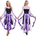thumbnail image 1 of YiZYiF Women's Sea Witch Mermaid Costume Halloween Purple Cosplay Tentacle Skirt Octopus Dress Purple L, 1 of 7