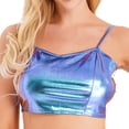 thumbnail image 1 of YiZYiF Womens Casual Patent Leather Crop Top Glossy Tank Tops Vest Clubwear, 1 of 7