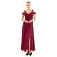 thumbnail image 1 of YiZYiF Womens Chiffon Off-the-Shoulder Bridesmaid Dress High Waist Pleated Evening Party Dresses, 1 of 7