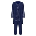 thumbnail image 1 of YiZYiF Womens Elegant Party Suit 3-Piece Outfit Set Mother of The Bride Wedding Outfit Navy Blue L/0XL, 1 of 7