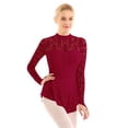 thumbnail image 1 of YiZYiF Womens Floral Lace Skating Leotard Dress Long Sleeve Ballet Dance Wear, 1 of 7