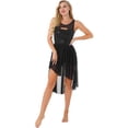 thumbnail image 1 of YiZYiF Womens Lyrical Dance Dress Sequins Sheer Mesh Latin Dance Leotard Dresses, 1 of 7
