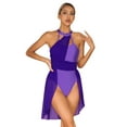 thumbnail image 1 of YiZYiF Womens Ruched Lyrical Dance Leotard Dress Costume Dancewear Halter Gymnastics Leotard Dark Purple S, 1 of 7