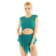 thumbnail image 1 of YiZYiF Womens Sleeveless Cut Out Front Asymmetric Mesh Leotard Gymnastics Bodysuit Ballet Dancewear, 1 of 7