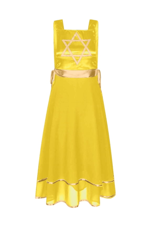 Womens Worship Praise Dance Tunic Pullover Tank Lace-up Sides Split Liturgical Dancewear Yellow S