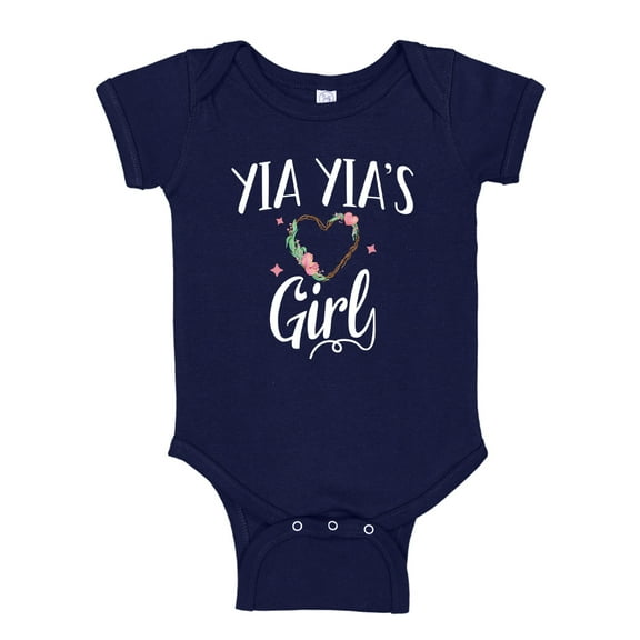 Yia Yia's Girl Baby Bodysuit One Piece 6 mo Navy Blue