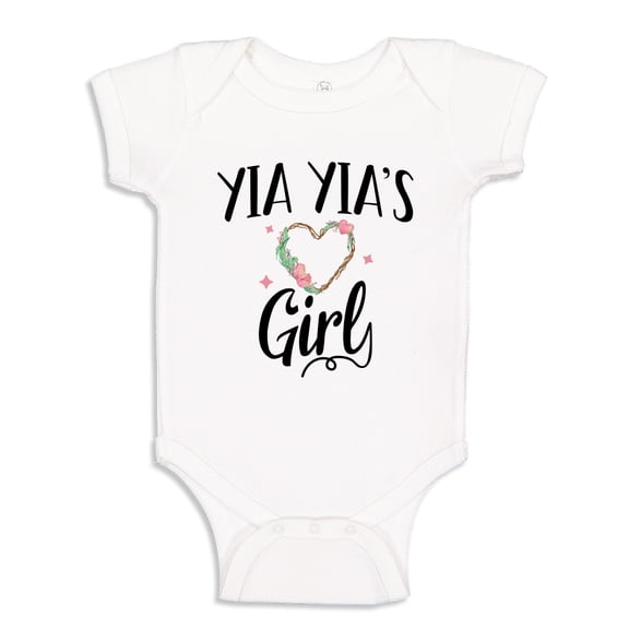 Yia Yia's Girl Baby Bodysuit One Piece 6 mo White