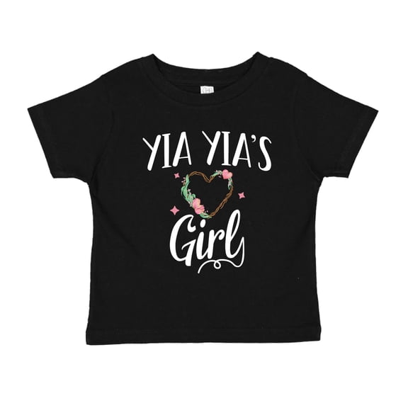 Yia Yia's Girl Toddler T-Shirt 3T Black