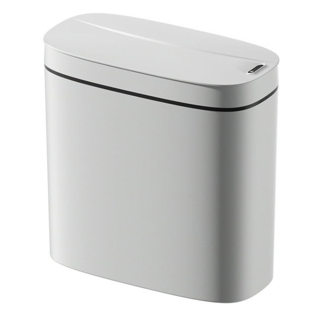 YiaNXan 14L Automatic Trash Bin with Lid Intelligent Touchless Trash Can Quiet Auto Motion Sensor Rubbish Can IPX5 Waterproof for Bathroom Kitchen Narrow Space