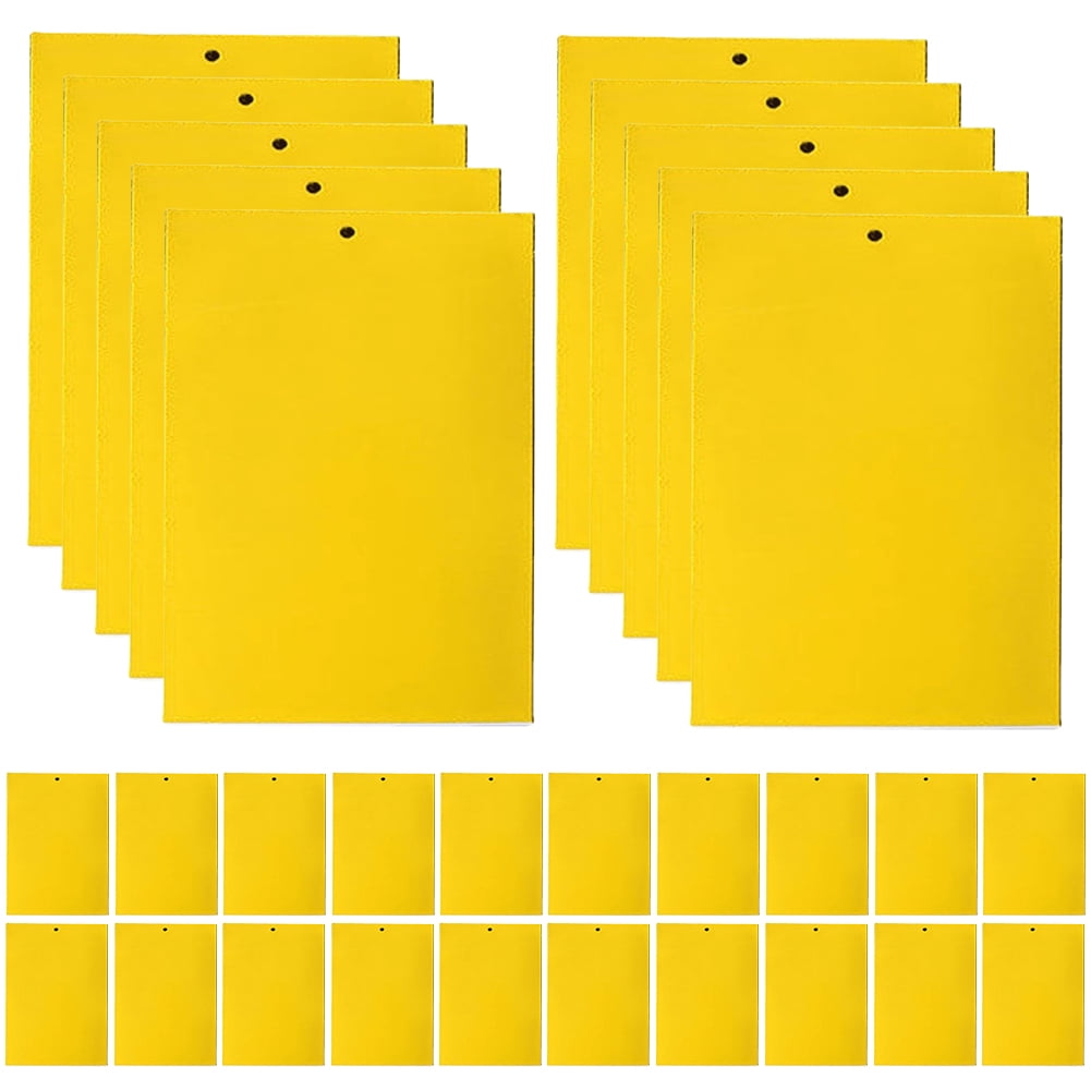 YiaNXan 50 Pack Dual-Sided Yellow Sticky Traps, 5.9" x 7.87" Fruit Fly Traps Fungus Gnat Traps for Indoor Outdoor Use Protect The Plant