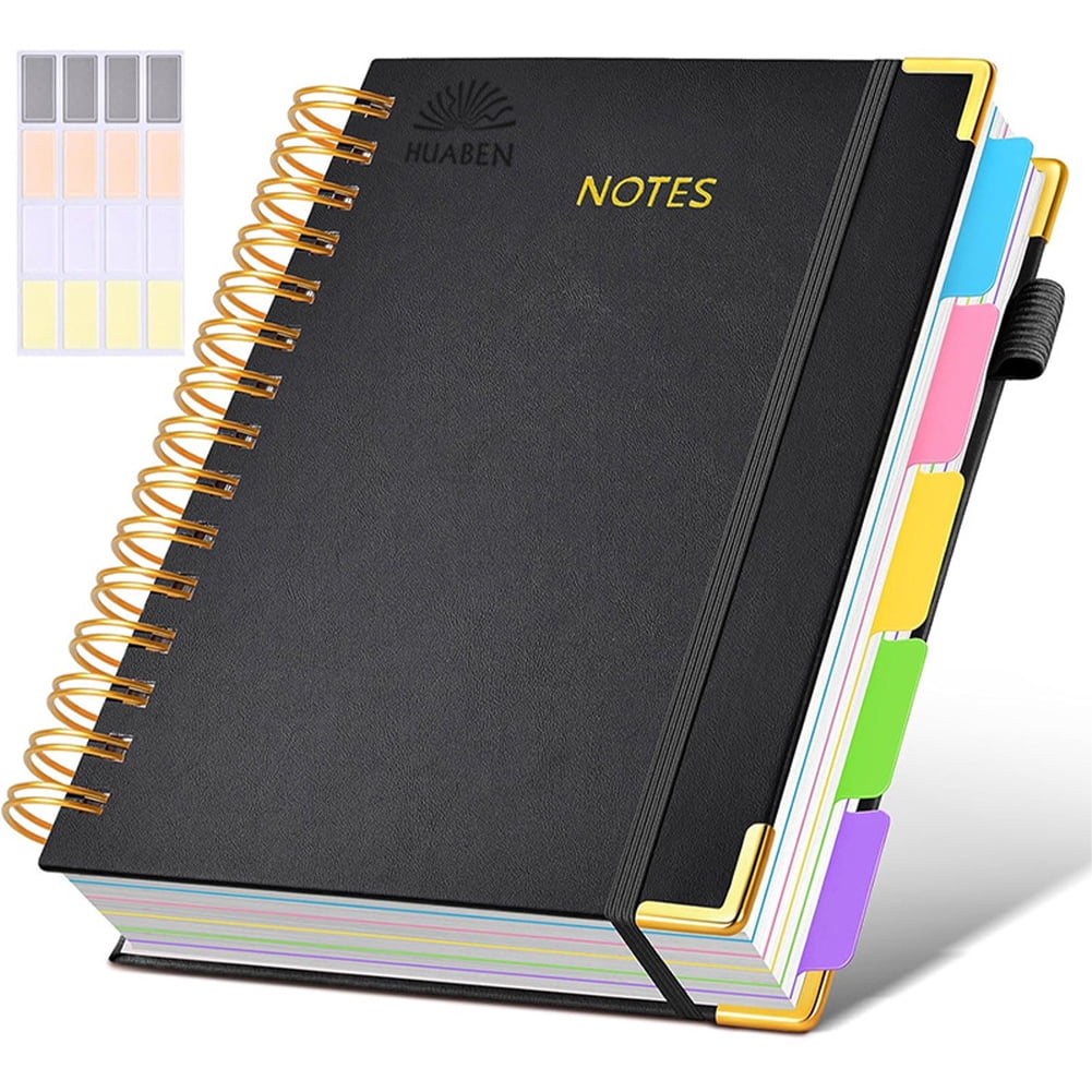 YiaNXan Blank Spiral Notebook Journal for Women Men, 300 Pages Leather Weekly Monthly Planner for Drawing & Sketching, Journals for Creative Writing, A5, Black