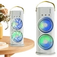 YiaNXan DoubleHeaded Spray Air Conditioner Fan 3 Speeds Rechargeable