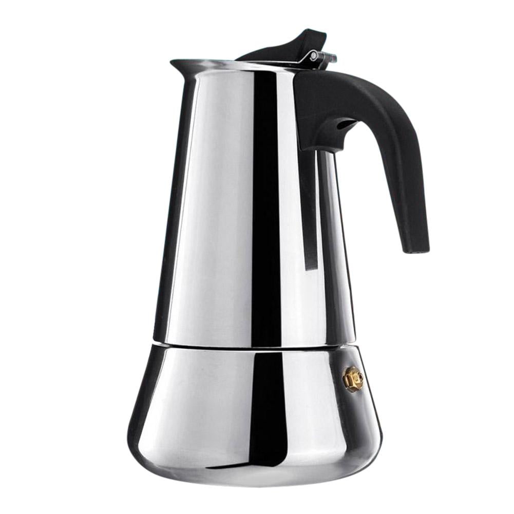 YiaNXan Stainless Steel Moka Espresso Maker No Coating Percolator Coffee Pot Comfortable Handle Expresso Moka Brewer for Induction Cookers
