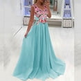 Yiacnk formal Dress for Women 2024 Women's Lace Patchwork Printed Solid