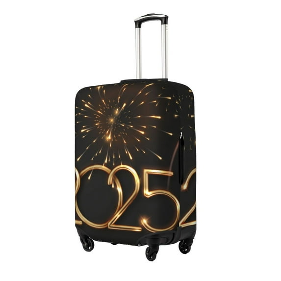 Yiaed 2025 Golden On New Year Print Travel Luggage Cover Suitcase Protector Covers Elastic Luggage Anti-scratch(No luggage included)-Small