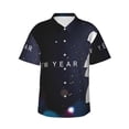 thumbnail image 1 of Yiaed 2025 Happy New Year 2 Print Hawaiian Shirt for Men Short Sleeve Button Down Shirts Beach Shirts for Men,XX-Large, 1 of 7