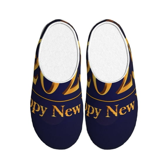 Yiaed 2025 Happy New Year 3 Print Slippers Fuzzy Warm Cozy Slippers Non Slip House Slippers For Indoor Outdoor Slippers House Slippers-8