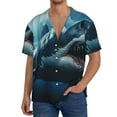 thumbnail image 1 of Yiaed 3D Realistic Shark Print Mens Casual Wrinkle Free Shirts Short Sleeve Button Down Summer Stretch Dress Shirt-XX-Large, 1 of 5