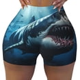 thumbnail image 1 of Yiaed 3D Realistic Shark Print Women's Athletic Shorts Running Shorts Sporty Short High Waisted Elastic Workout Shorts for Yoga Gym Running & Sports -Large, 1 of 8