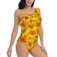 thumbnail image 1 of Yiaed 3D Sunflowers Print Women One Piece Swimsuits Tummy Control One Shoulder Bathing Suits Pattern Ruffle Swimwear-X-Large, 1 of 1