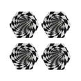 thumbnail image 1 of Yiaed 3D Vortex Illusion Print Leather Coasters for Drinks - Cup Coasters Coffee Table Kitchen Table Bar, Home & Office Gifts Handmade Drink Coasters-Hexagon, 1 of 6