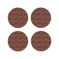 thumbnail image 1 of Yiaed 70s Groovy Hippie Retro Print Leather Coasters for Drinks - Cup Coasters Coffee Table Kitchen Table Bar, Home & Office Gifts Handmade Drink Coasters-Round Shape, 1 of 6