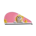 thumbnail image 1 of Yiaed A Funny Cat Print Hair Cap with Button,Coral Fleece Hair Towel Wrap for Women Wet Hair,Quick Dry Turban for Wet Hair Long Thick Hair, 1 of 5