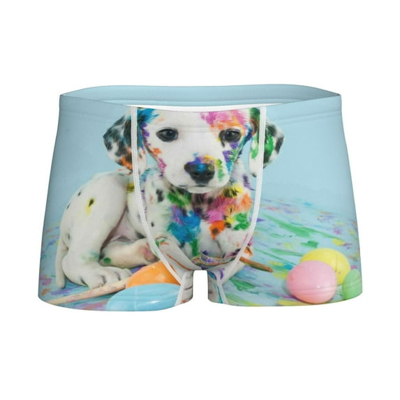 Yiaed A Funny Little Dalmatian Puppy Print Boys' Boxer Briefs Cotton Casual Stretch Comfort Boys Boxers - Kids Boxer Briefs Underwear for Boys (6-18)-Large