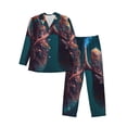 thumbnail image 1 of Yiaed Abstract Botanical Heart Print Men’s Pajamas Set - Long Sleeve Button Down Sleep Shirt and Pajama Bottoms Sleepwear Set Mens Pjs Sets Men's Pajama Bottoms-XX-Large, 1 of 7