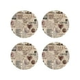 thumbnail image 1 of Yiaed Abstract Coffee Pattern With Letters Print Leather Coasters for Drinks - Cup Coasters Coffee Table Kitchen Table Bar, Home & Office Gifts Handmade Drink Coasters-Round Shape, 1 of 6