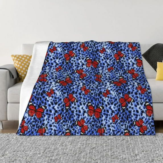 Yiaed Abstract Colorful Butterflies Print Blanket Throw Blanket Soft Cozy Flannel Blanket for Home Bed Sofa Couch Chair-80"x60"