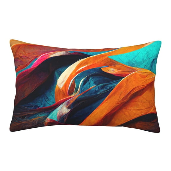 Yiaed Abstract Fabric Color Waves Print Brushed Microfiber Envelope Pillowcases, Standard,Envelope Closure Pillow Cases(Without Pillow Core)-16"x24"