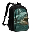 thumbnail image 1 of Yiaed Abstract Geometric Shark Print Laptop Backpack,Business Travel Durable Laptops Backpack with USB Charging Port,Water Resistant College Computer Bag, 1 of 5