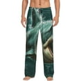 thumbnail image 1 of Yiaed Abstract Geometric Shark Print Men's Lounge Pants, Loose PJ Bottoms, Long Pajama Pants for Men-Medium, 1 of 5