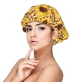 thumbnail image 1 of Yiaed Abstract Leopard Print Sunflower Print Satin Bonnet Silk Bonnet Hair Bonnet for Sleeping Hair Bonnets, 1 of 6