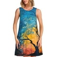 thumbnail image 1 of Yiaed Abstract Night Sky Tree Print Women's Sleeveless Dress, Loose Fit Summer Dress, Casual Sleeveless Dress for Women, 1 of 7