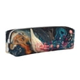 thumbnail image 1 of Yiaed Abstract Peacock Painting Print Leather Pencil Case - Leather Pen Pencil Holder - Elegant & Practical Pencil Pouch for Work & Office, 1 of 7