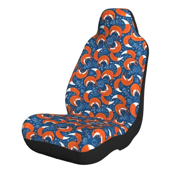 Yiaed Abstract Vintage Fox and Plants Print Car Seat Covers,Universal Auto Seats Protector Fits for Car,SUV Sedan,Truck,Automotive Seat Covers & Accessories-2 PCS