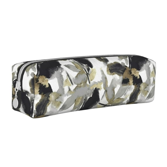 Yiaed Abstract Watercolor Print Leather Pencil Case - Leather Pen Pencil Holder - Elegant & Practical Pencil Pouch for Work & Office
